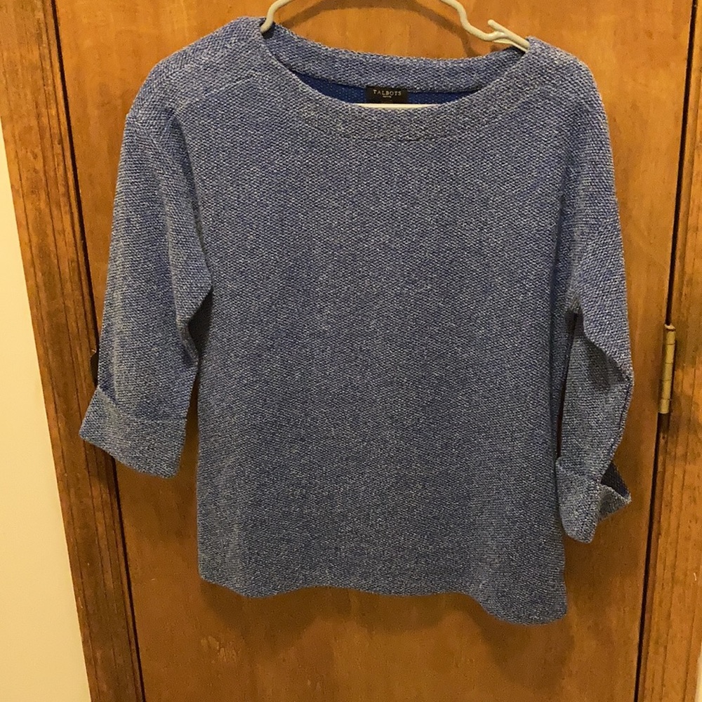 Talbots petite blue boucle sweater